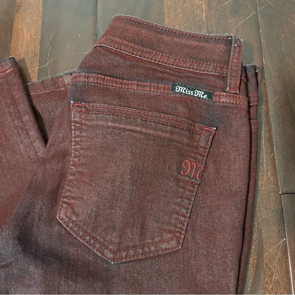 Miss Me Jeans Womens Size 29 Standard Skinny Deep Red Stretch Denim Pants